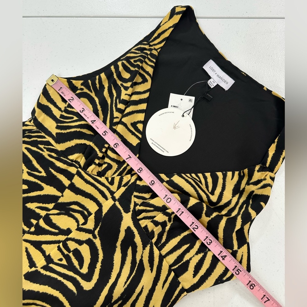 NWT LOST + WANDER Helena Love Tiger Animal Print Midi Babydoll Slip Dress XS - Picture 6 of 12